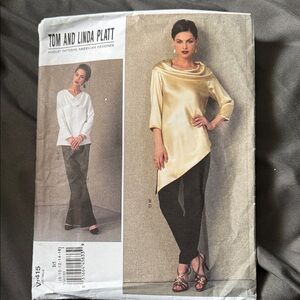 Vogue Gold and Black Asymmetrical Top and Pants